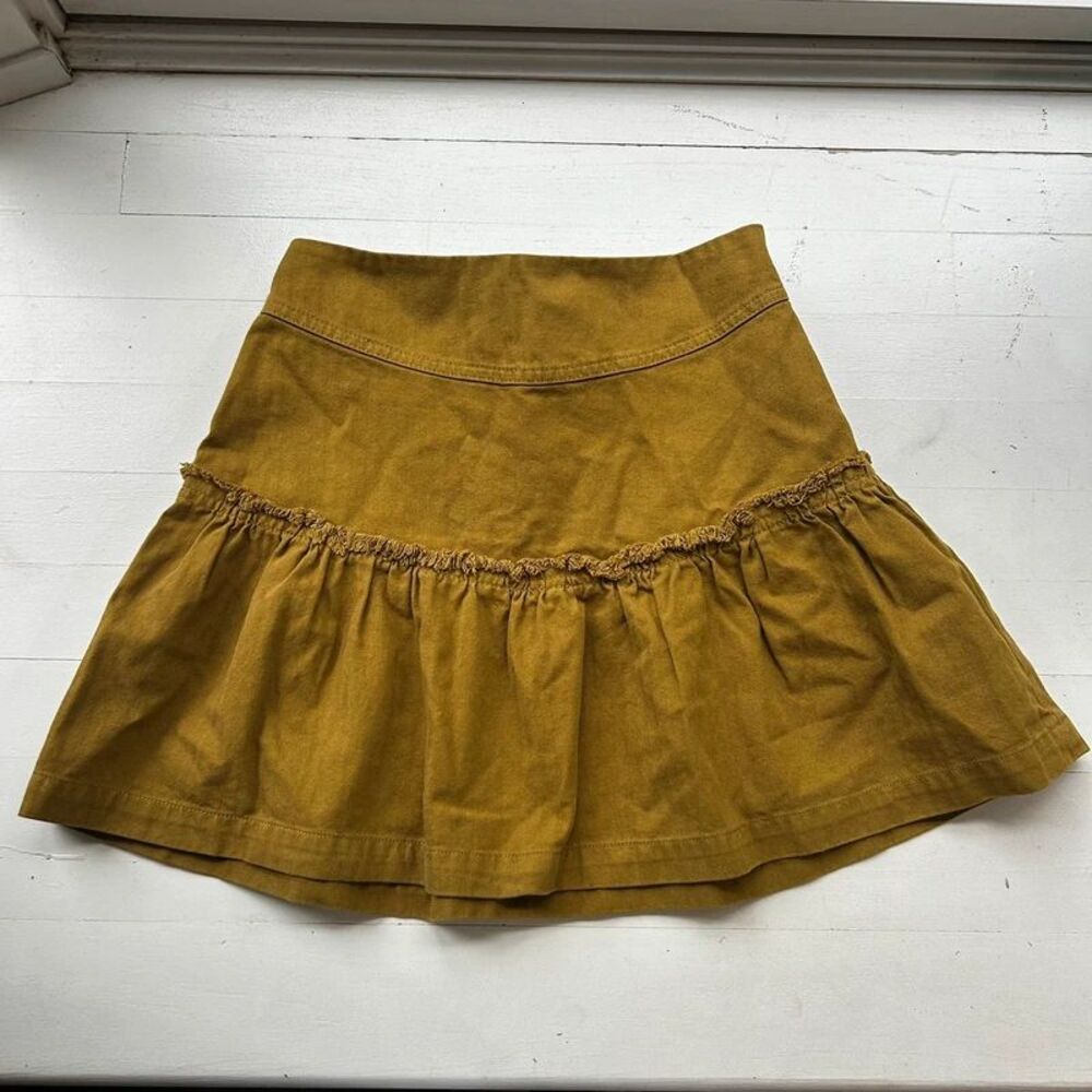 Free People Positano Tie Mini Skirt Khaki Green size 0